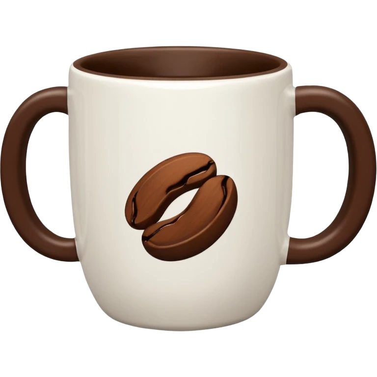 Coffee Mug with coffee bean symbol emoji