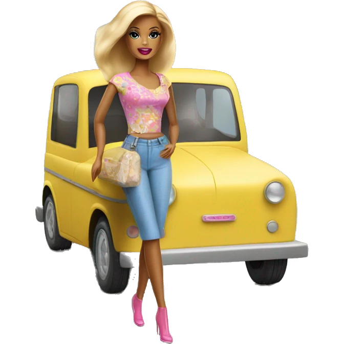 Barbie arriving at auntie house emoji