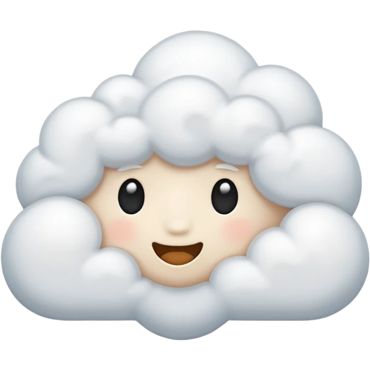 fluffy white cloud, simplified and expressive emoji