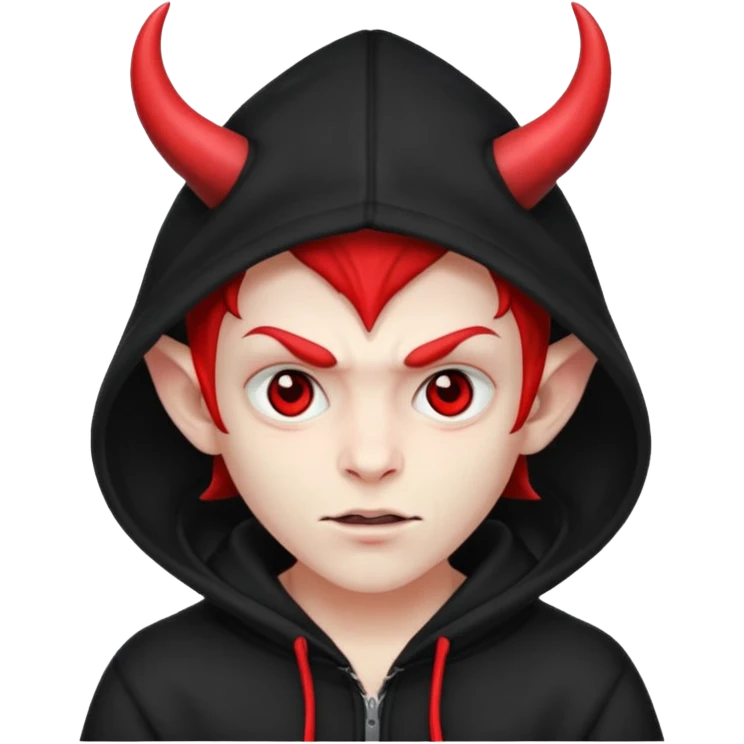 devil with hoodie and hat emoji
