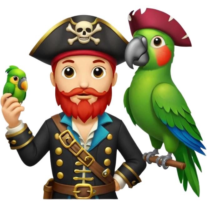 pirate and parrot emoji