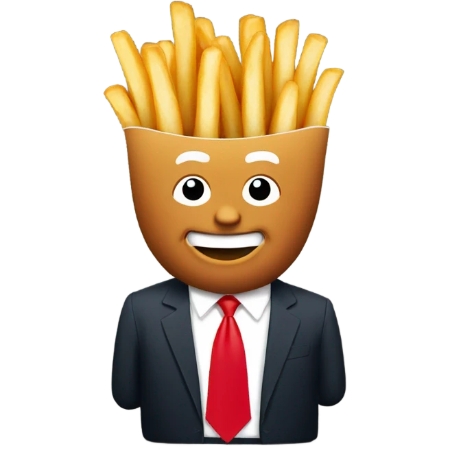 Trump holding McDonald's french fries emoji