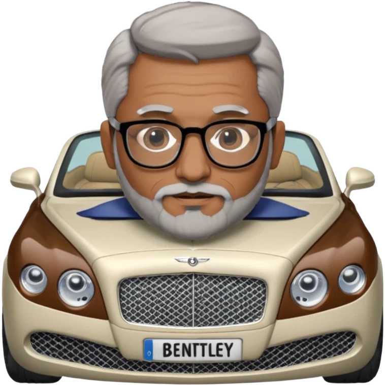 Abid abedi as Principalwith his Bentleyo ilder indian man with glasses and graying hear and beard emoji