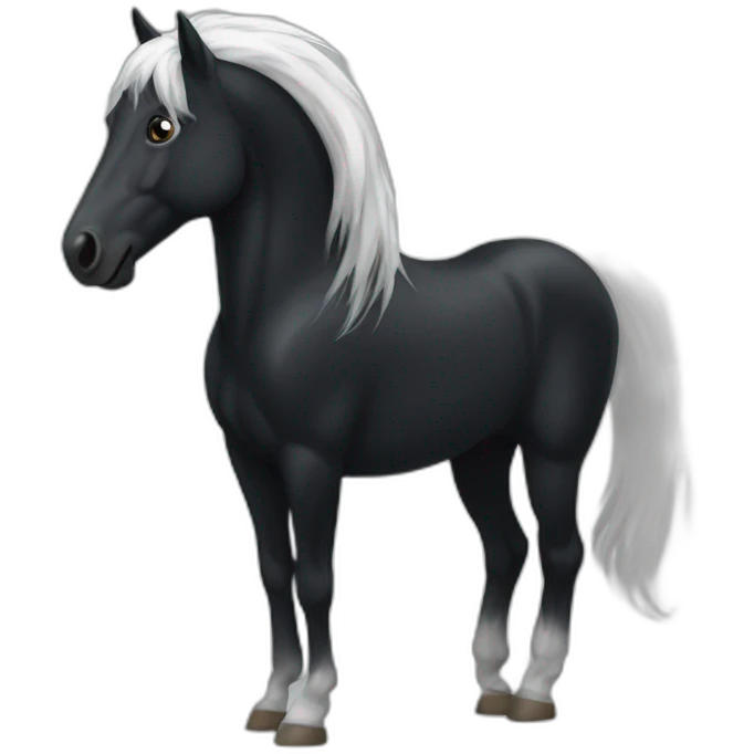 black horse with white hair emoji