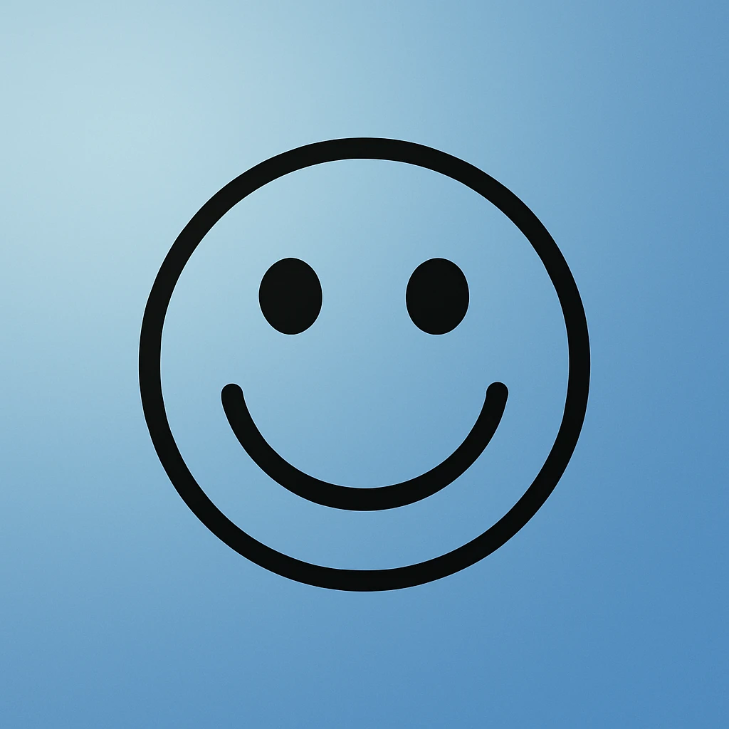 Frame 3: Gradient background with smiley face, subtle blue tint starting, no grid lines yet emoji