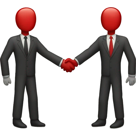  shaking hands who are crossed out with a red X emoji