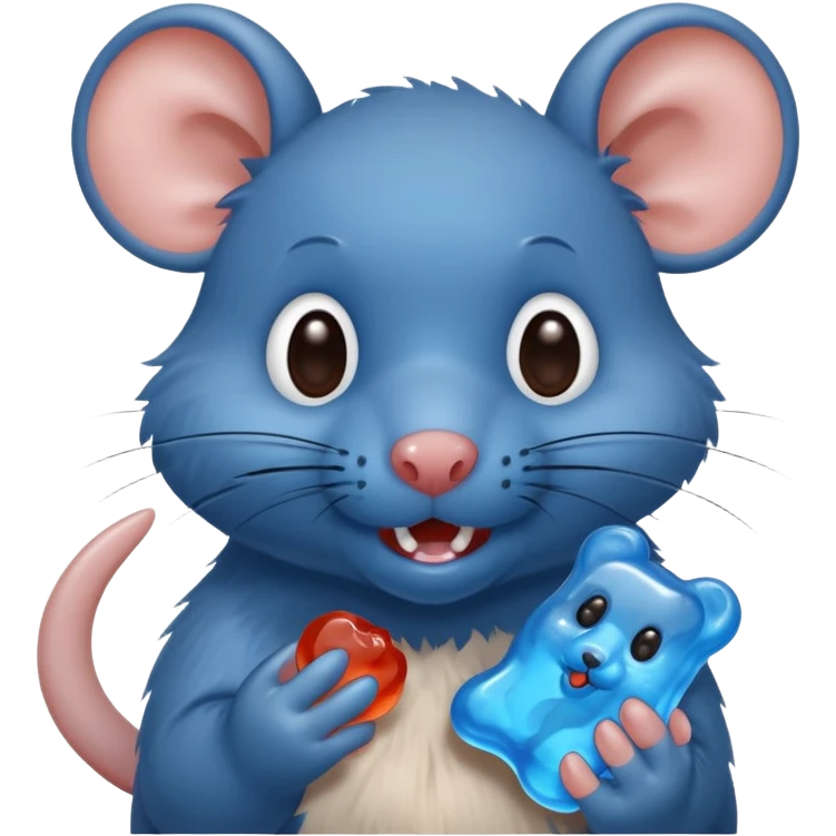 raton comiendo gomita azul emoji