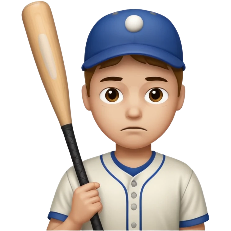 Sad face with baseball bat emoji