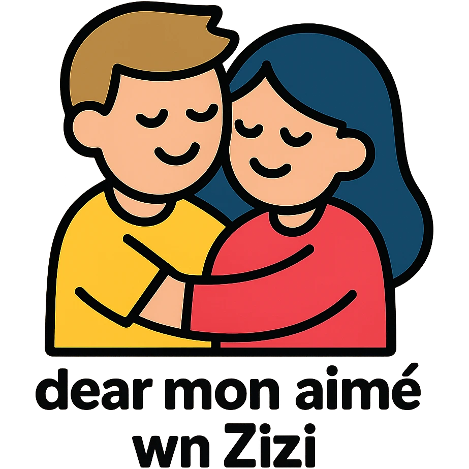 person hugging girlfriend, with text 'dear monainge wan Zizi' emoji