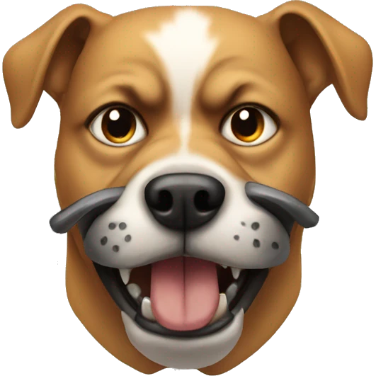 Angry dog in a muzzle emoji