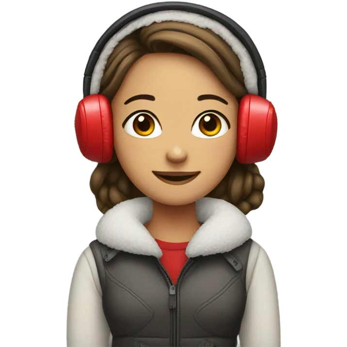 Girl with red earmuffs  emoji