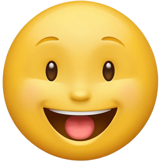 Emoji, yellow round smiling face, open mouth emoji