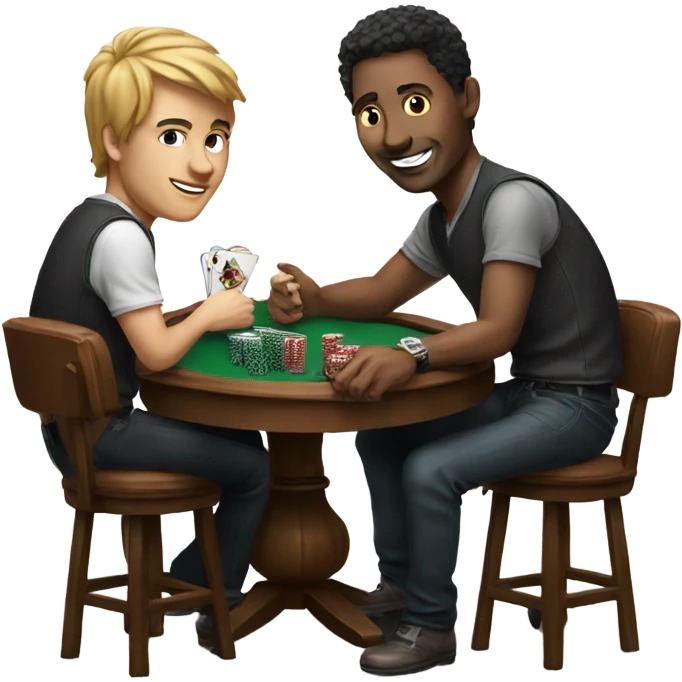 Friends at a poker table emoji