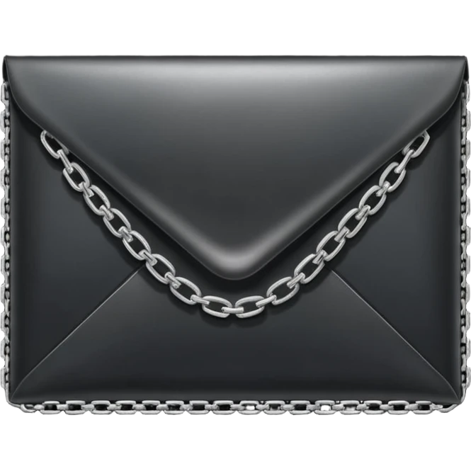 emo black envelope with a chain emoji