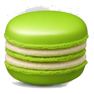 Realistic lime green macaroon emoji