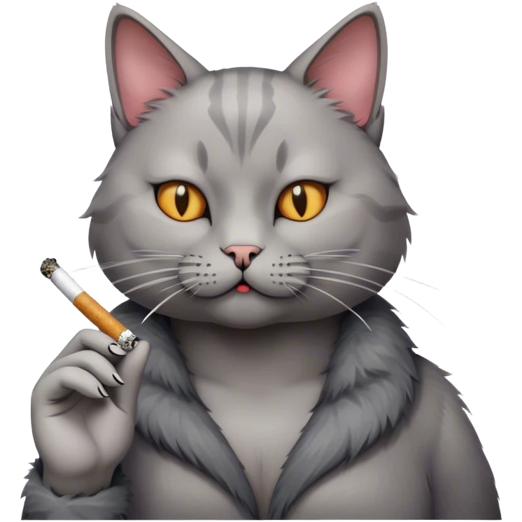 Cat smoking a cigarettes emoji