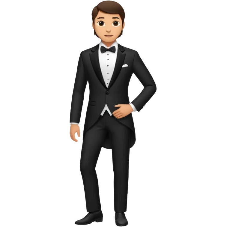 brunette groom standing on foot emoji
