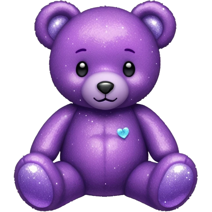 glitter purple ursinho emoji