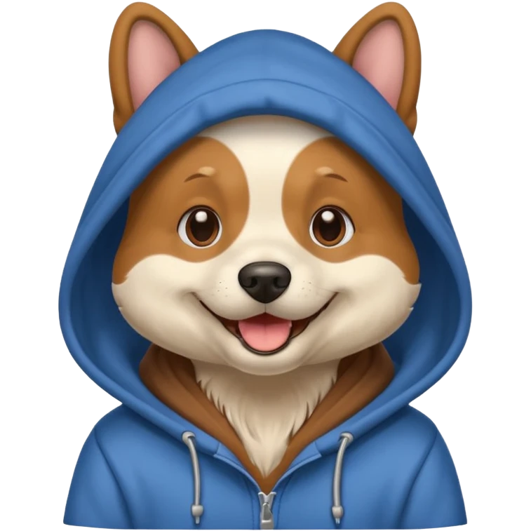 Dog wearing a hoodi emoji