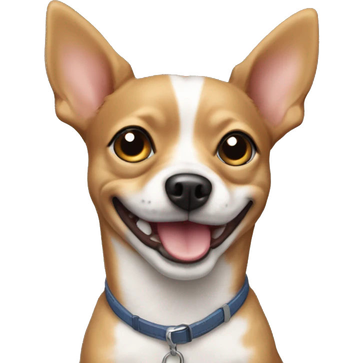 mini york dog mixed with toy terrier dog smile emoji