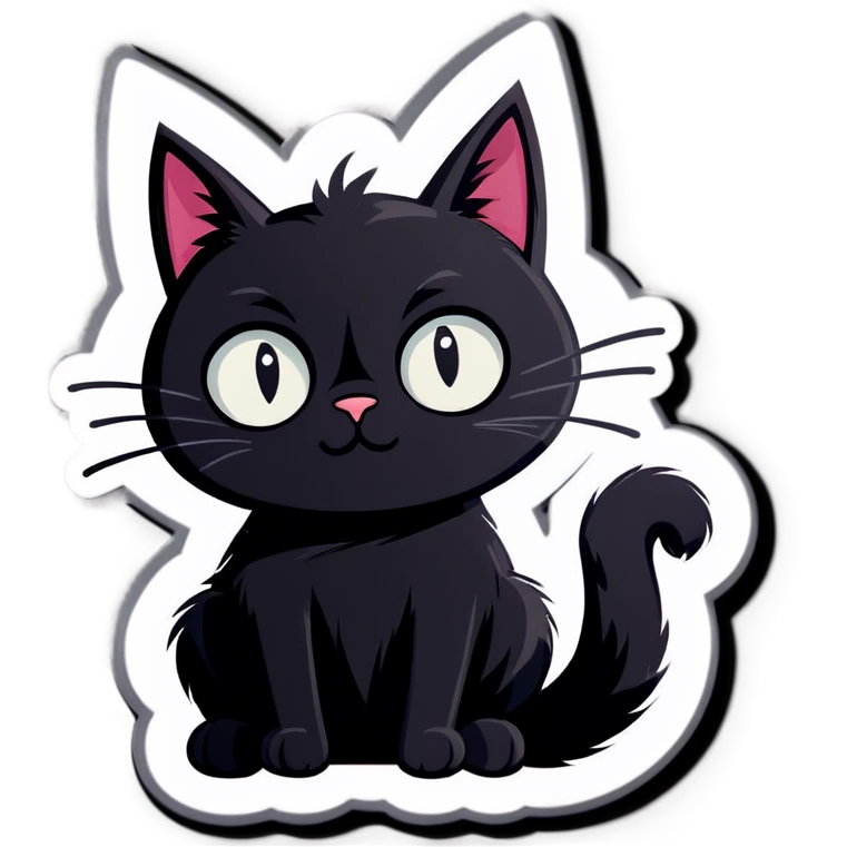 Black cat thinking about maths emoji