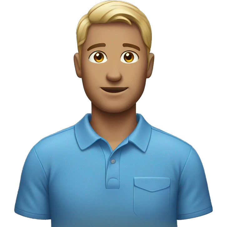 male in blue polo shirt emoji