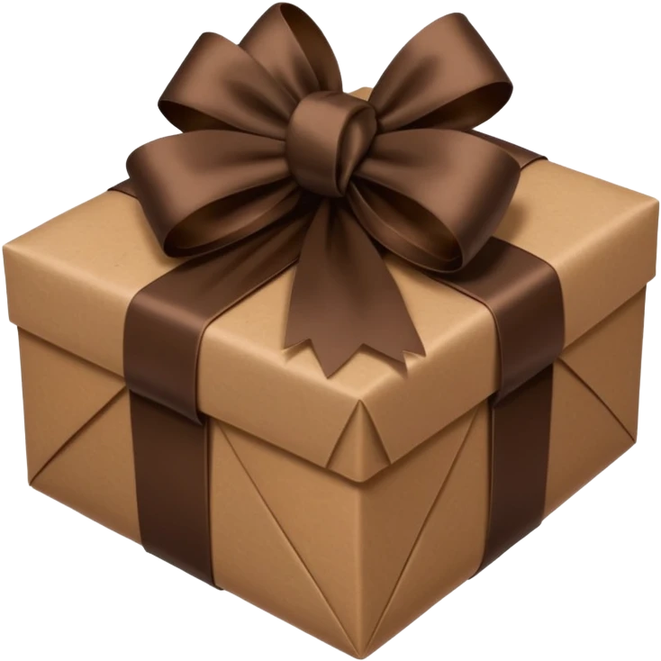 dark brown present with brown bow emoji