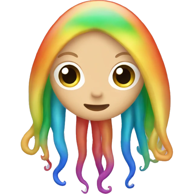 Rainbow squid with blonde long hair  emoji