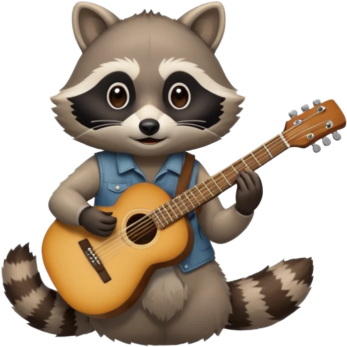 Raccon with guitar emoji