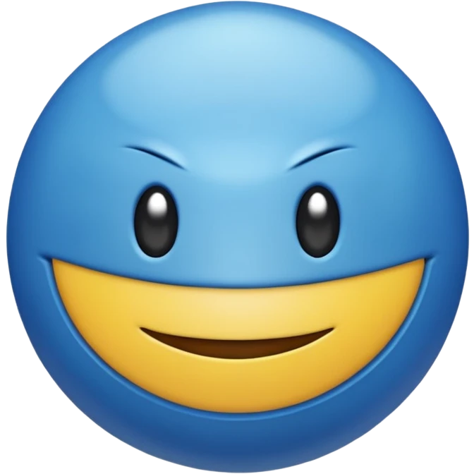 A blue Pokéball with highlights, emoji style, variation 1 emoji