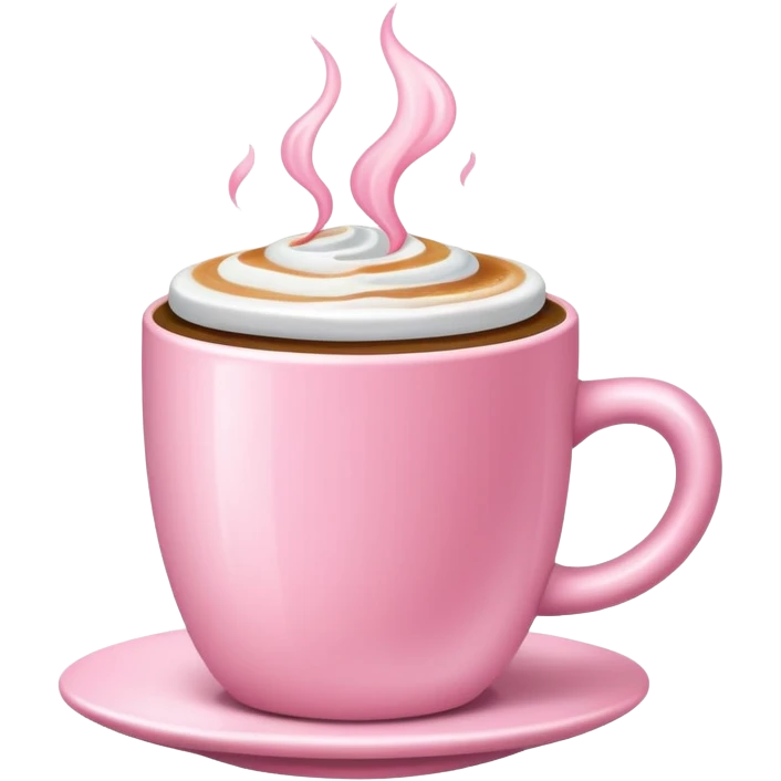 aesthetic cup of coffee baby pink no hot steams on top and no face emoji