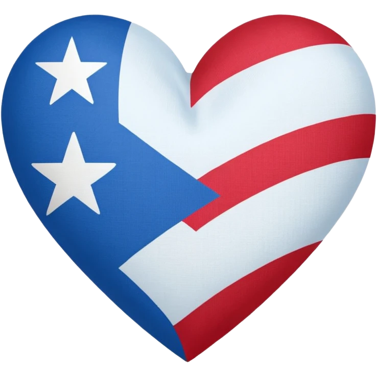 Puerto rico flag in shape of a heart emoji