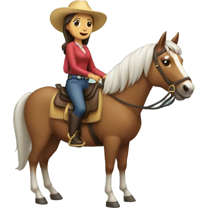 Mujer montada en un caballo emoji