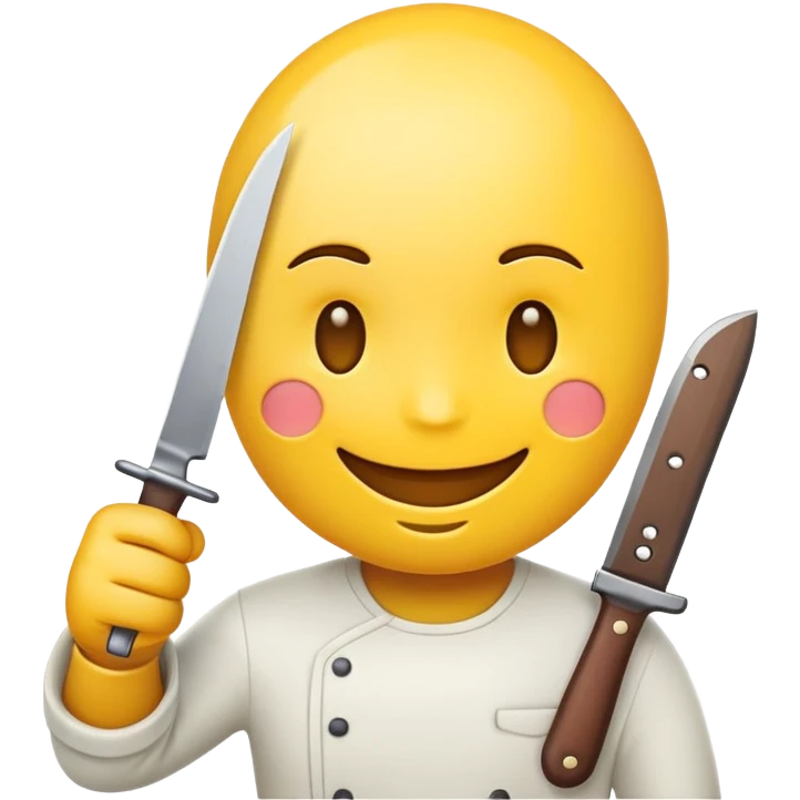 Yellow émoji avec un couteau  emoji