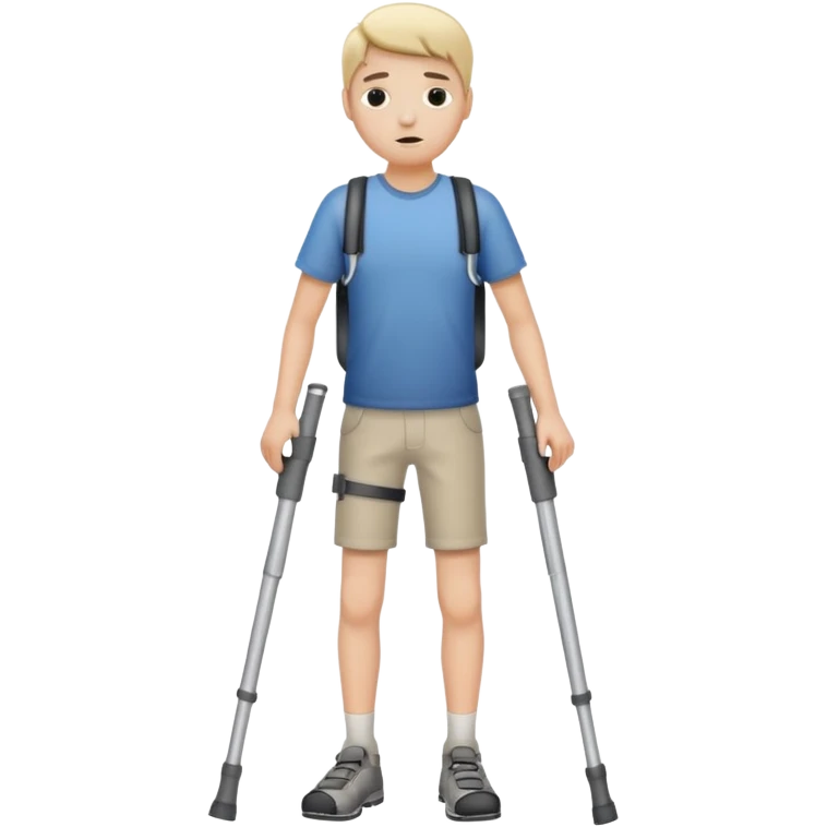 Create a person with crutches and has a broken leg emoji