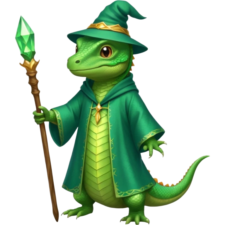 Lizard dressed as wizard emoji