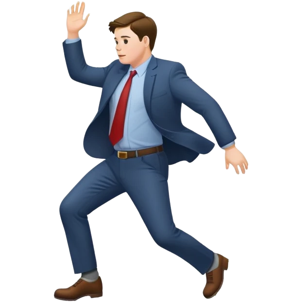JD Vance with one foot stepping on a single banana peel on the ground, falling backwards emoji