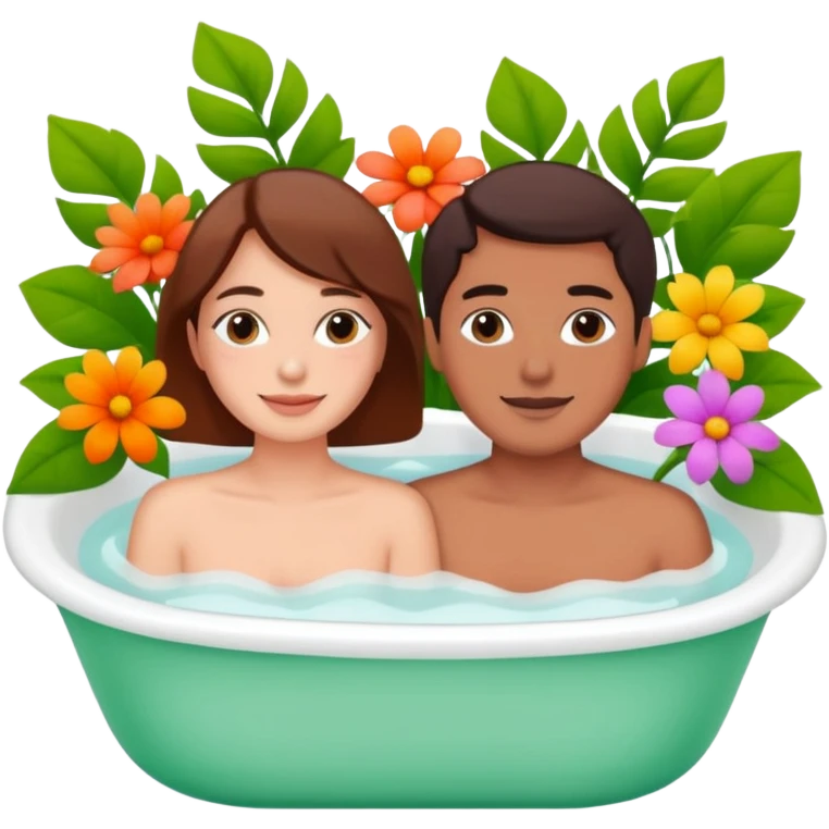 ubud massage bath couple flowers in bath leaves behind emoji