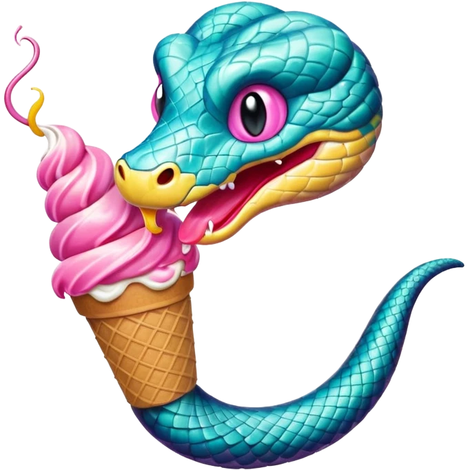 dondurma yiyen yılan emoji