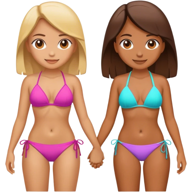 two girls on the beach  emoji