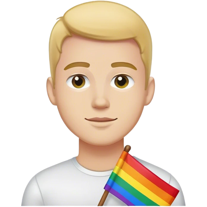white man with rainbow flag emoji