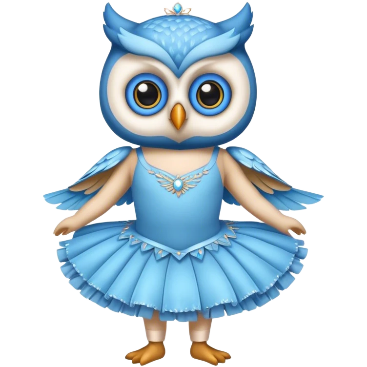 I want a blue stuffed owl wearing a ballet costume emoji