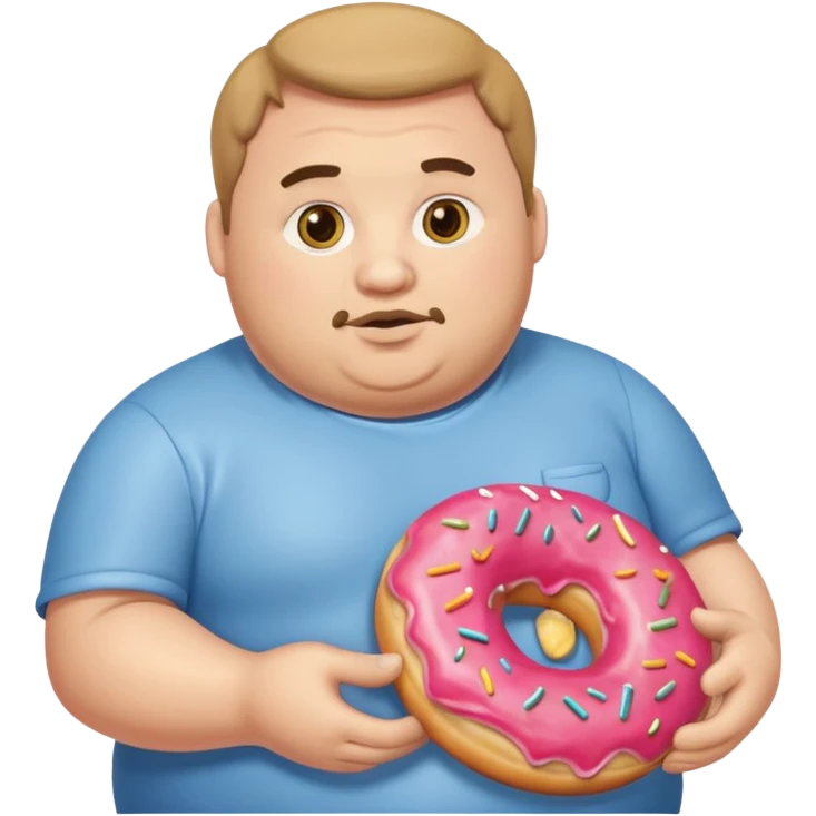Fat guy making donuts emoji