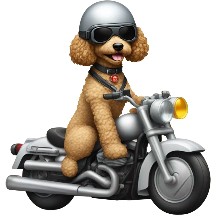 Poodle on a motorcycle emoji
