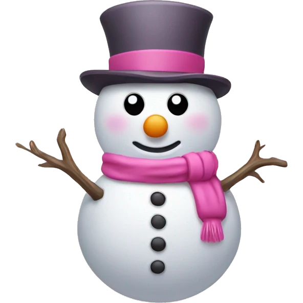 Pink snowman emoji