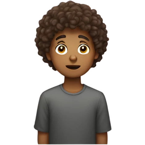 brown boy with short curly hair face palm emoji