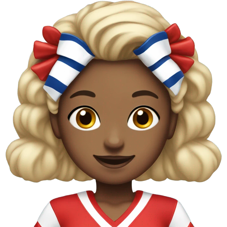 Red white and blue cheerleader emoji