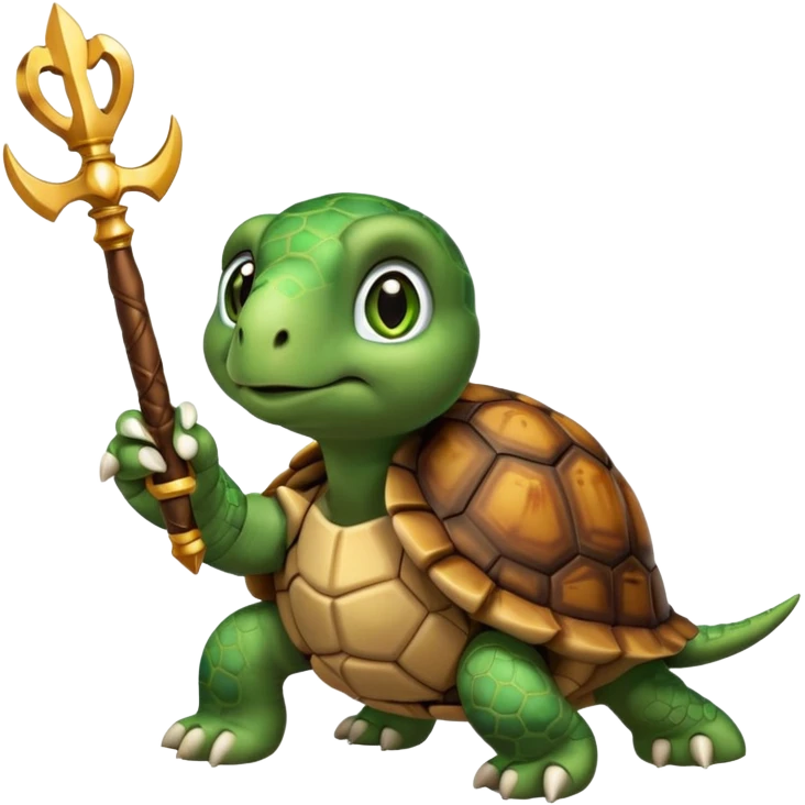 royal staff tortiose with scepter in left hand emoji