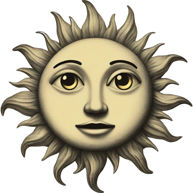 Sun and moon vintage  emoji