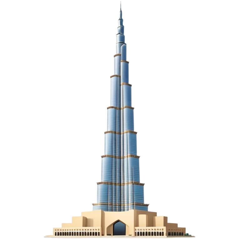 Burj Khalifa, beige color, minimalist style, slightly side view, emoji style emoji